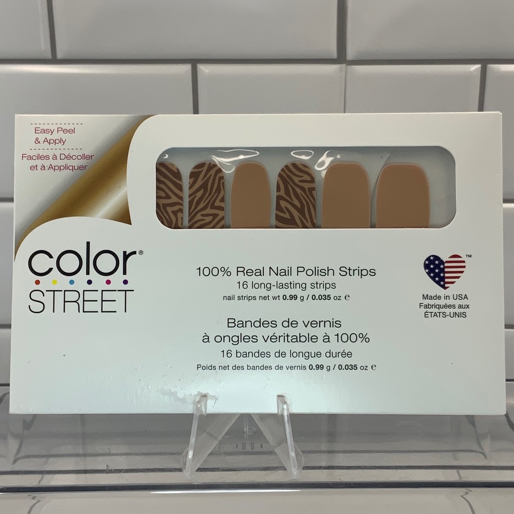 Color Street All Wild Up FDC276 Nail Polish Strips Brown Zebra Tan 16 Count